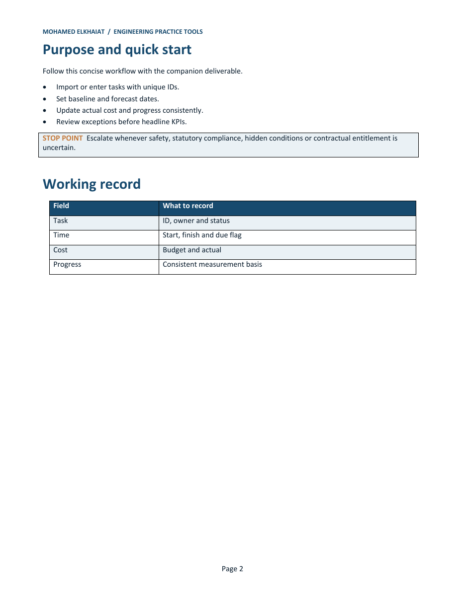 Project Controls Dashboard screenshot 3