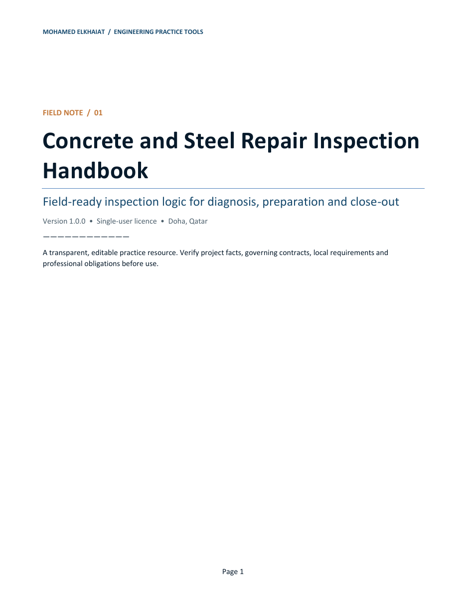 Concrete & Steel Repair Inspection Handbook screenshot 1