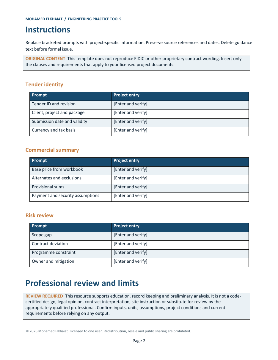 Contract & Tender Automation Pack screenshot 3