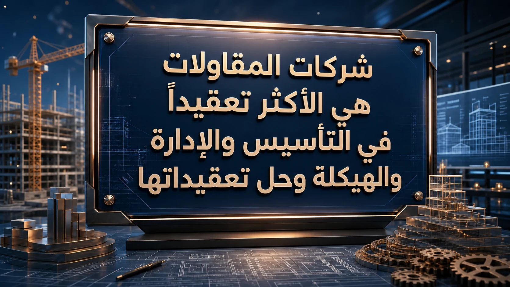 شركات المقاولات هي الأكثر تعقيداً في التأسيس والإدارة والهيكلة وحل تعقيداتها