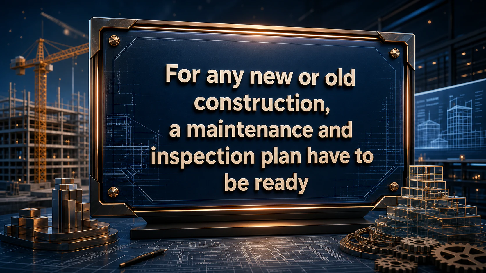 For any new or old construction, a maintenance and inspection plan have to be ready