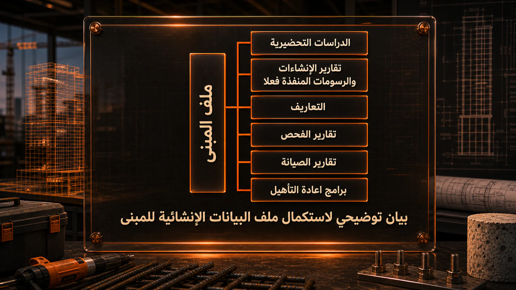 بيان توضيحي لاستكمال ملف البيانات الإنشائية للمبنى