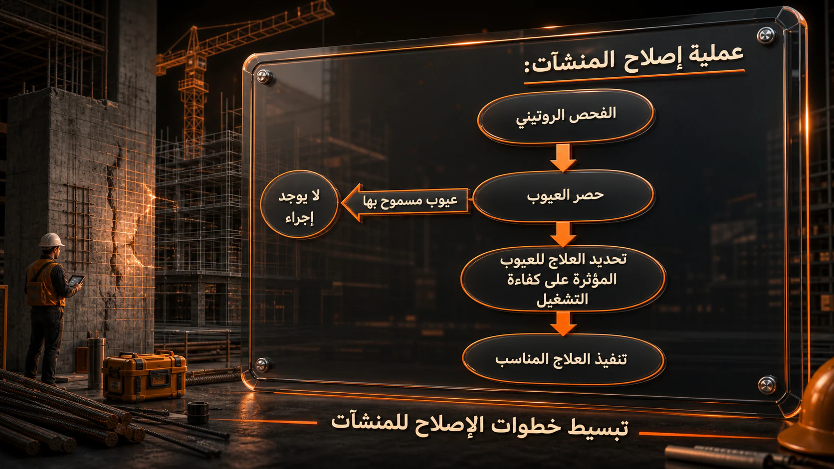 مخطط تبسيط خطوات إصلاح المنشآت