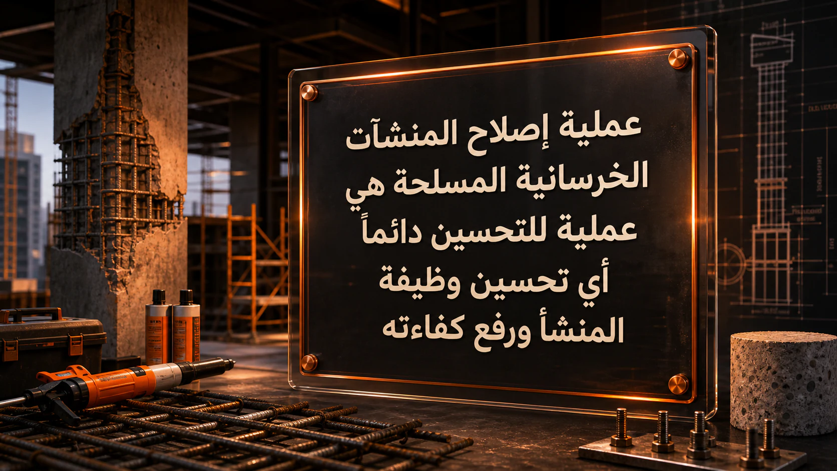عملية إصلاح المنشآت الخرسانية المسلحة