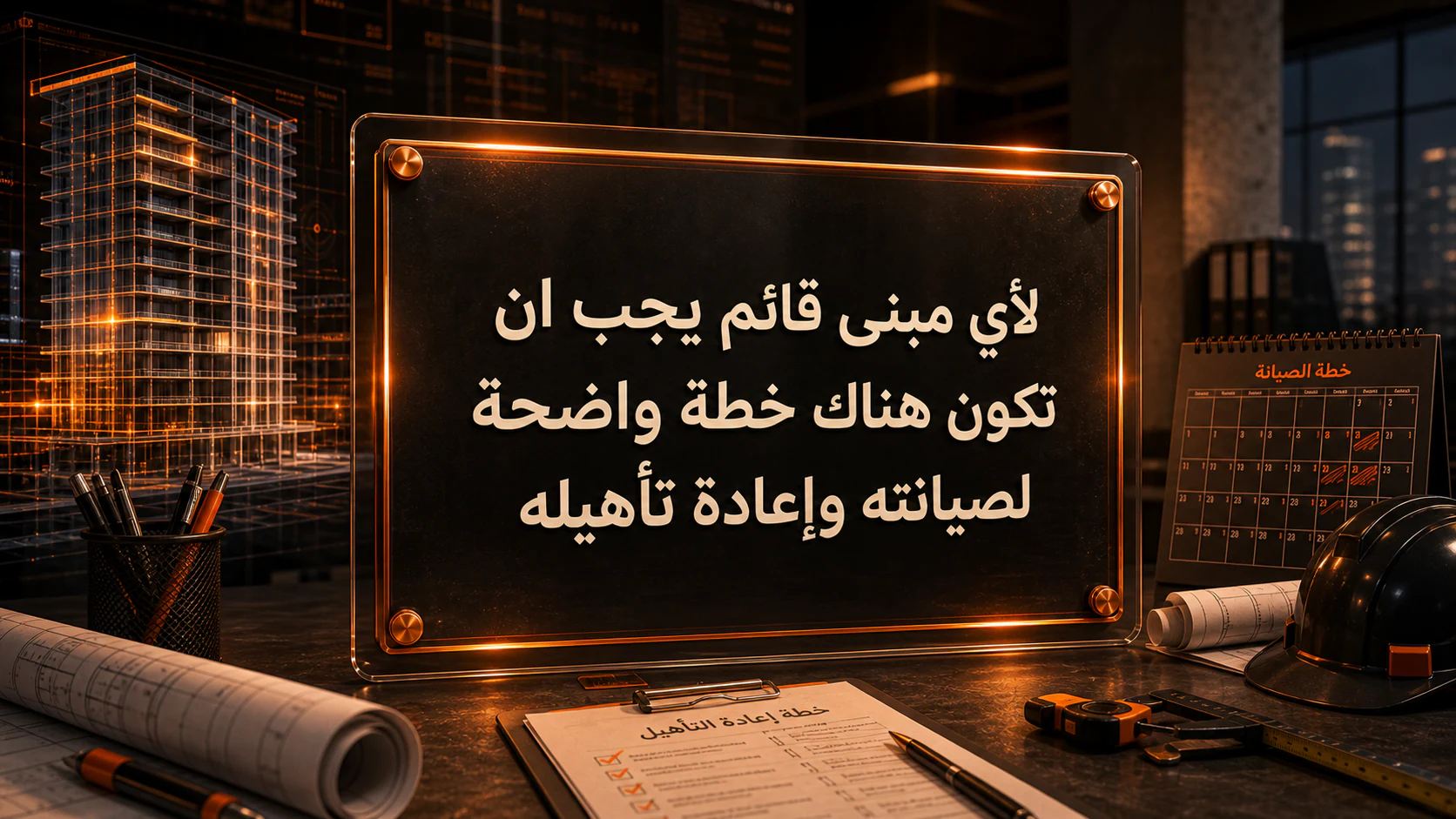 خطة صيانة وإعادة تأهيل المبنى